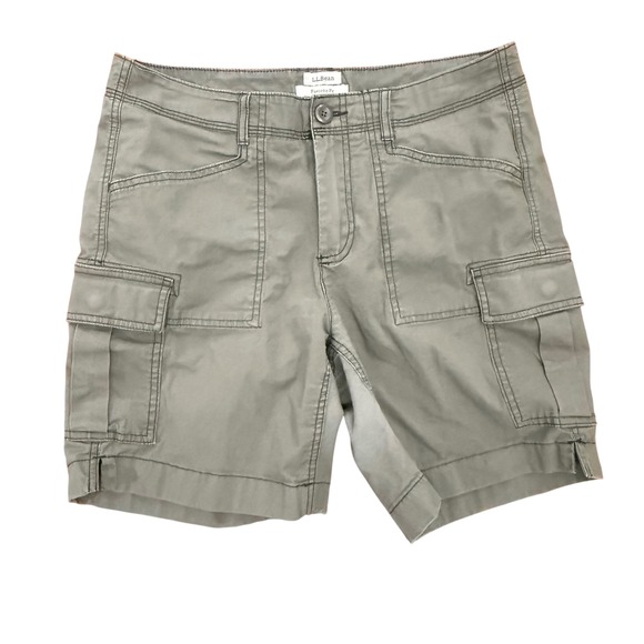 LL Bean Freeport Favorite Fit Olive Green Cargo Shorts Utility Outdoor Casual 8 - Picture 1 of 4